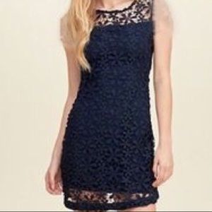 Hollister Lace Shift Dress Navy